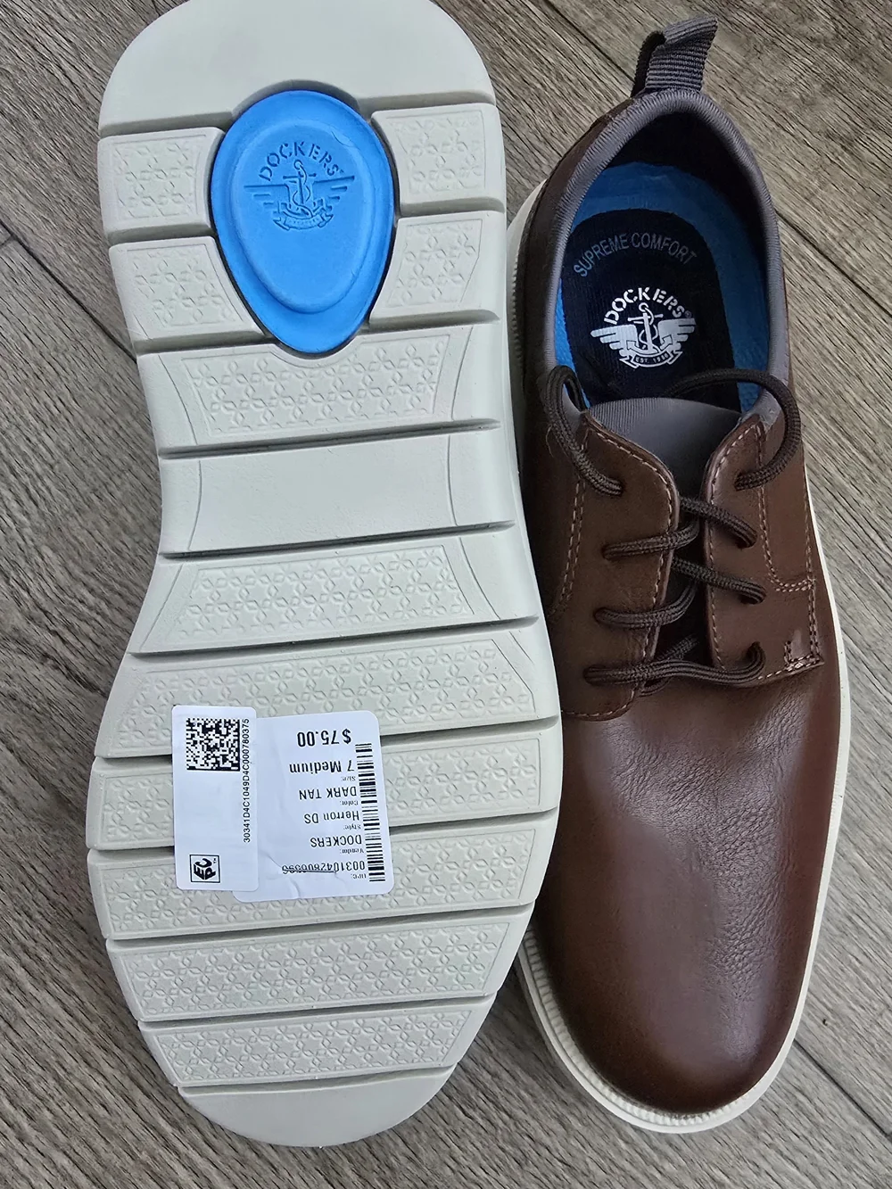 Dockers Mens Brown Casual Leather Lace-Up Shoes
